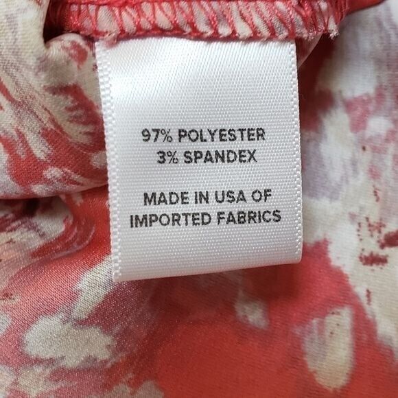 Evereve Smocked Neck Statement Blouse Size XS Kiera Coral Floral Artsy Flowy - Picture 7 of 10